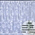 thumbnail image 2 of Solar Curtain Lights Fairy Lights 8 Modes Remote Control Waterproof Solar Garden Light Waterfall Fairy String Light Durability(Positive white 200 lights), 2 of 9