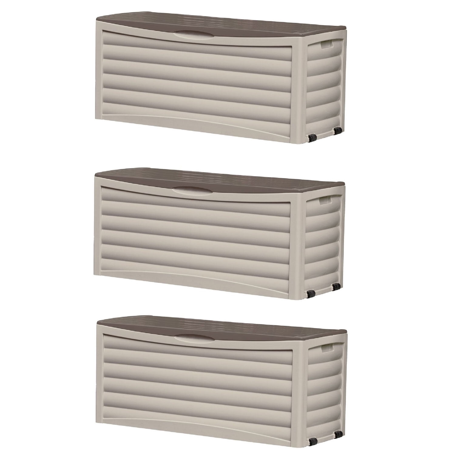 Mocha & Taupe Suncast 103 Gallon Capacity Resin Outdoor Patio Storage Deck Box 