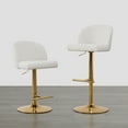 thumbnail image 6 of Spruce & Spring Modern Adjustable Swivel Bar Stool with Air-Lift Set of 2, White with Gold Frame, 6 of 10
