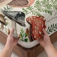 thumbnail image 3 of Queen Size Fitted Sheet Set - Mushrooms 3 Piece Bedding Sets 16" Deep Pocket Fitted Sheet with 2 Pillowcases, Butterfly Botanical Country Plants Beige Brushed Microfiber Hotel Luxury Bed Sheets, 3 of 9
