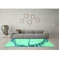 thumbnail image 3 of Ahgly Company Indoor Round Abstract Turquoise Blue Modern Area Rugs, 3' Round, 3 of 4