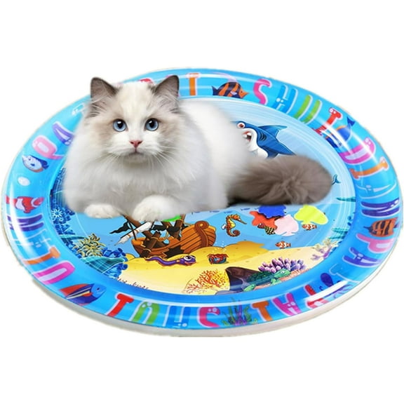 Pawkitty Water Mat, Upgrade Thickened Pawkitty Puncture Proof Water Sensor Play Cooling Mat for Cats Dogs (100CM)