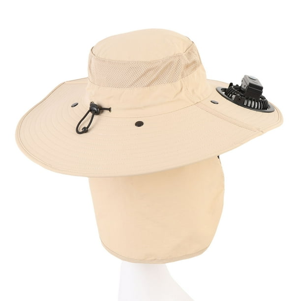 Sombrero Tipo Chal Con Sombrilla, 3 Velocidades De Viento, Individual, 1000 MAh, Color Caqui, Para Cara, Cuello, Ventilador De Refrigeración, Sombrero Para Ciclismo, Senderismo,