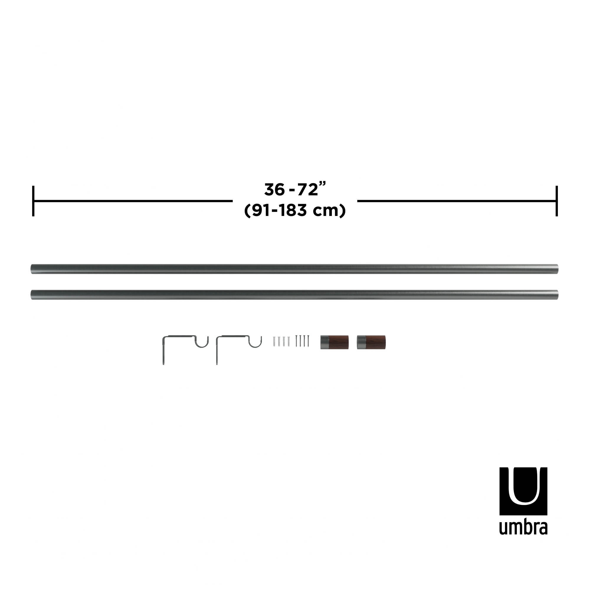 Umbra Blok 1" Expandable Curtain Rod 36-72"