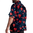 thumbnail image 3 of Valentine's Day Love ECG Men's Casual Printed Button Down Short Sleeve Beach Shirts, 3 of 6