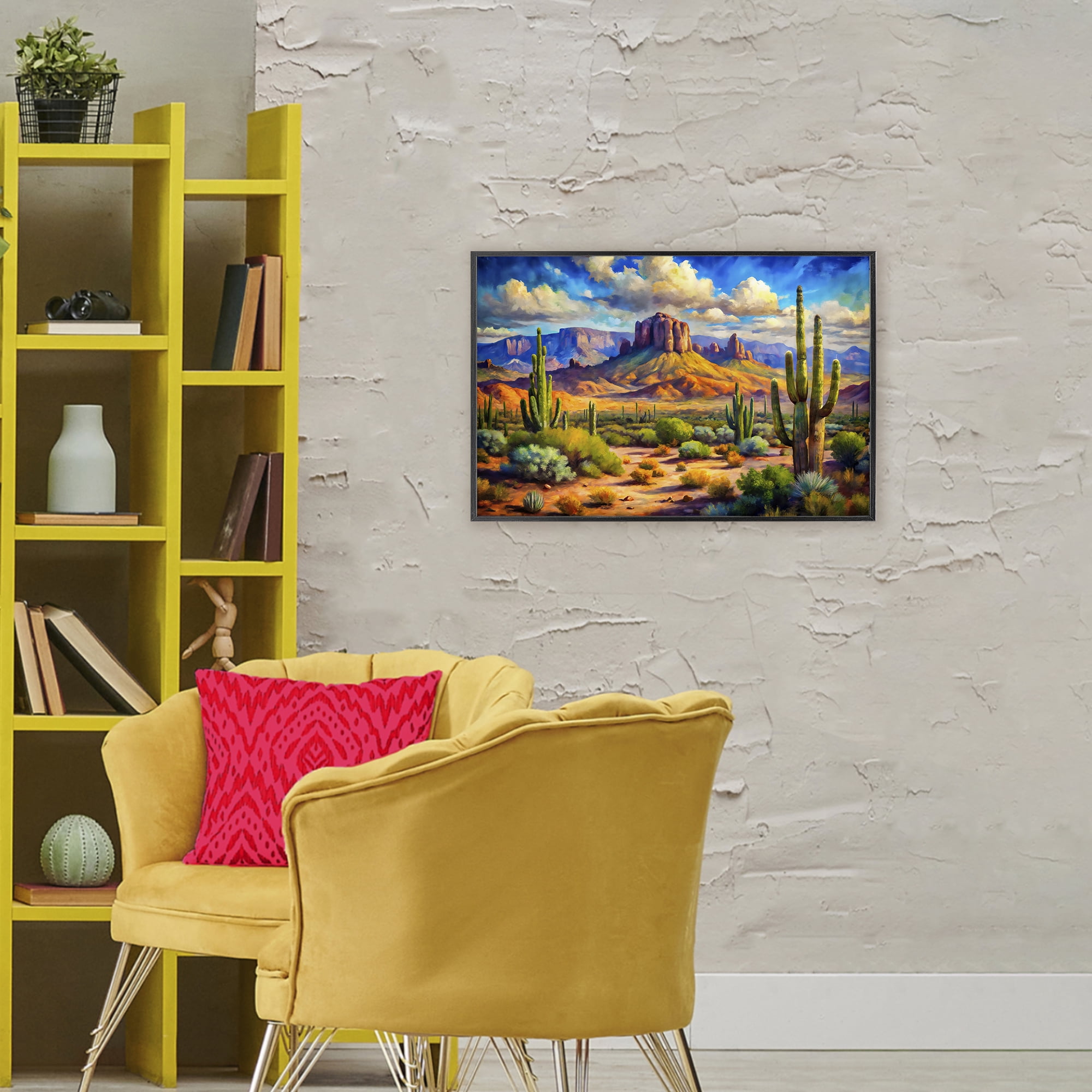 Stupell Industries Majestic Saguaro Desert Landscape Black Framed Giclee Art, design by Creative Studio