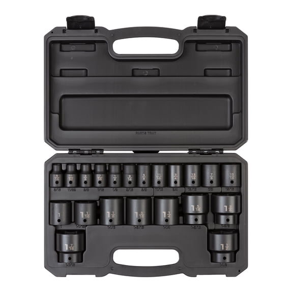 TEKTON 1/2 Inch Drive Shallow 6-Point Impact Socket Set with Case, 21-Piece (5/16 - 1-1/2 in.) | SID92302