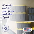 thumbnail image 2 of Homz 15 Gallon Durabilt Home Storage Container w/Lid, Black/Yellow(2 Pack), 2 of 10