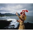 thumbnail image 2 of Woman wearing a traditional Samoan dress and headdress; American Samoa Poster Print, 2 of 2