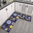 thumbnail image 2 of Pioneer Flower Floral Print Pattern Kitchen Rugs Sets Of 2,Anti Fatigue Kitchen Mat Rugs Non Slip Washable,Decorative Kitchen Floor Mats for Kitchen,Sink,Laundry,17"x30"+17"x47", 2 of 7