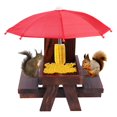 thumbnail image 5 of Wooden Cob Holder With Umbrella Squirrel Feeder Picnic Table Gift For, 5 of 5