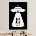 thumbnail image 3 of wall26 Canvas Print Wall Art Alien Duo UFO Abduction Silhouette Kids Sci-Fi &amp; Fantasy Digital Art Pop Art Decorative Scenic Funny Black and White for Living Room, Bedroom, Office - 12"x18&qu, 3 of 5