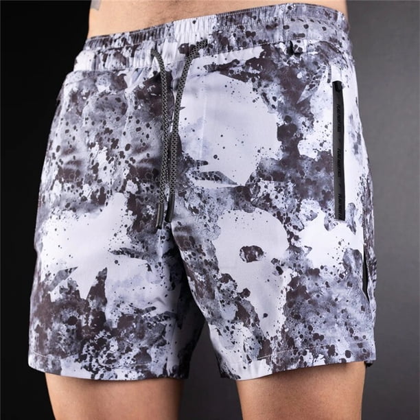 Pantalones cortos deportivos para hombre, Shorts deportivos de playa informales, holgados, estampados, de doble capa, talla grande, novedad de verano Fivean unisex