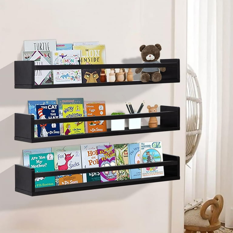 ZXNYH White Floating Bookshelf 24 Inches of 3 Nursery Bookshelves