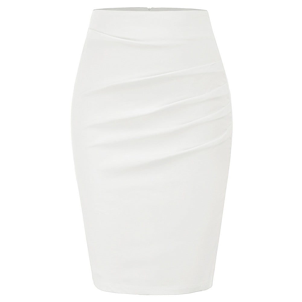 Grace Karin Womens Elegant Ruched Knee Length Slim Fit Business Skirt ...