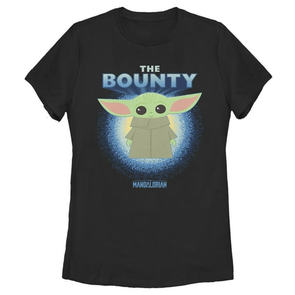Women's Star Wars: The Mandalorian The Child The Bounty Fuzzy Halo Graphic Tee Black Medium