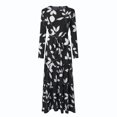thumbnail image 4 of IDALL Robes Maxi, Robe à Manches Longues Robe Imprimée Robe Longue Vêtements Musulmans Robes Longues, Robes Hawaïennes, Robes Noires m, 4 of 5