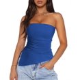 thumbnail image 1 of Top Tubo Sin Tirantes Azul Pequeño para Mujer PRETTYGARDEN, 1 of 6