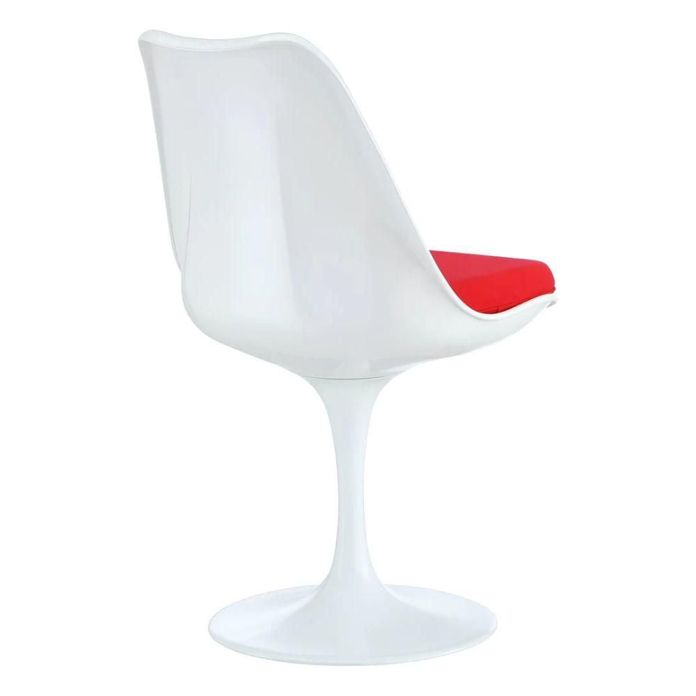 Heavenly White Tulip Armless Chair with Cushion