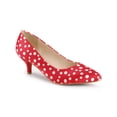 thumbnail image 1 of BLISSFUL STEP Chaussures pour Femmes Escarpins à Pois à Talon Kitten Bout Pointu à Enfiler Rouges 8, 1 of 7