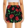 thumbnail image 2 of Lsque Cherry Printed Women's Running Shorts with Liner Pockets,Elastic Quick Dry Workout Athletic Gym Yoga Shorts,Womens High Waist Shorts-Medium, 2 of 9