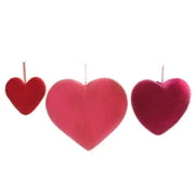 Valentine's Day Flocked Hanging Hearts Set / 3 Decorate Decoration Love Wh0110p