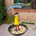 thumbnail image 2 of Yuedong Resin Crafts Metal Bird Feeder Multicolor Ornament 19*17*25cm/7.5*6.7*9.8in Girl And Umbrella Tree Hanging Plate, 2 of 10