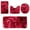 Red, variant on Bathroom Rugs Sets 4 Piece with Lid Cover Bathroom Shower Rugs with U-Shaped Contour Toilet Mat Absorbent Plush Bath Mats Non Slip Bath Rugs Machine Washable Bathroom Floor Mats