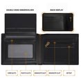thumbnail image 5 of PU Leather Bifold Wallet For Men-RFID Slim Bi Fold Wallets Front Pocket Minimalist Billfold Credit 6 Card Holder ID Window - Black, 5 of 5