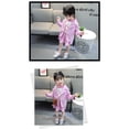 thumbnail image 1 of Wedding Party Girls Formal Suit Top Set Kids Spring Front Open Button Decoration Turn Down Collar Clothes Kit Polyester Breathable Clothing Blue Pants 110cm, 1 of 9