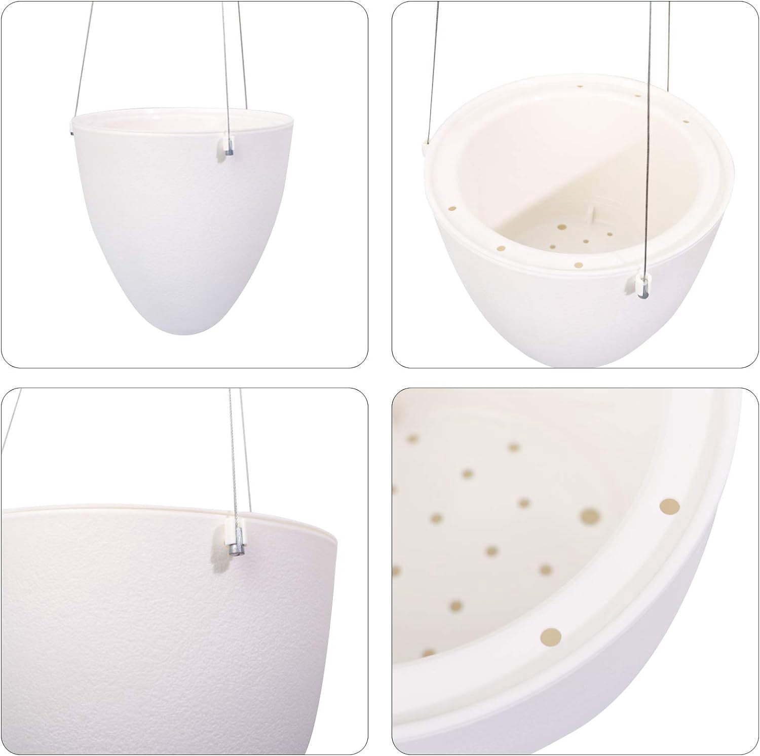 Self Watering Hanging Planter, Unique Eggshell Hanging Succulent Flower Pots Home Office Indoor Decorative Container, White