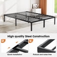 thumbnail image 5 of Wangbujianwang 14 Inch King size Bed Frame -  Metal Platform Bed Frames Mattress Foundation with Steel Slat Support, No Box Spring Needed, Storage Space Under Base, Easy Assembly, Black, 5 of 10