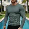 thumbnail image 2 of Men's Long Sleeve T-Shirts Lightweight Super Soft Athletic Crew Neck Tees for Running Lounging Casual Workout Gray, 2 of 6