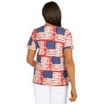 thumbnail image 2 of Alfred Dunner Womens  Double Strap Flag Print Top, 2 of 6