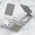 thumbnail image 4 of Aluminium Alloy Cell Phone Stand Adjustable Phone Tablet Bracket for Watching Videos Learning Lightweight Foldable Silver, 4 of 4