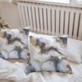 thumbnail image 7 of Waterproof Throw Pillow Covers Set of 2, 16x16 Inch Marble Yellow White Decorative Pillowcases Outdoor Pillow Slip Cushion Covers Set for Couch Tent Modern Abstract Art Ink Painting, 7 of 7