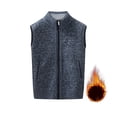 thumbnail image 2 of FRSASU Mens Full Zip Sweater Fleece Vest, Sherpa Lined Stand Collar Warm Vests with Pocket Blue, 2 of 9