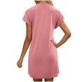 thumbnail image 5 of Women Plus Size Dresses Women's Casual Solid Color Round Neck Short-sleeved Casual Dress, 5 of 10
