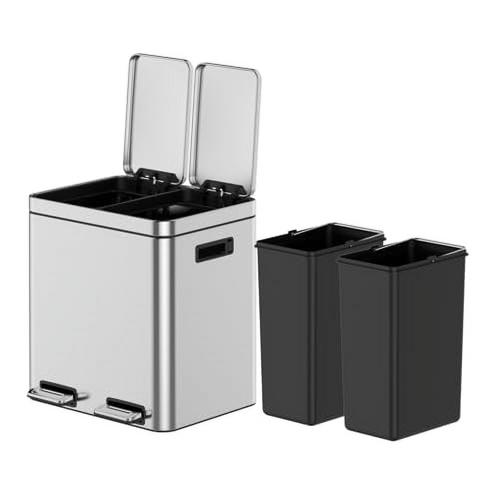 simplehuman Large 46L/12.2Gal Dual Compartment Recycling Kitchen