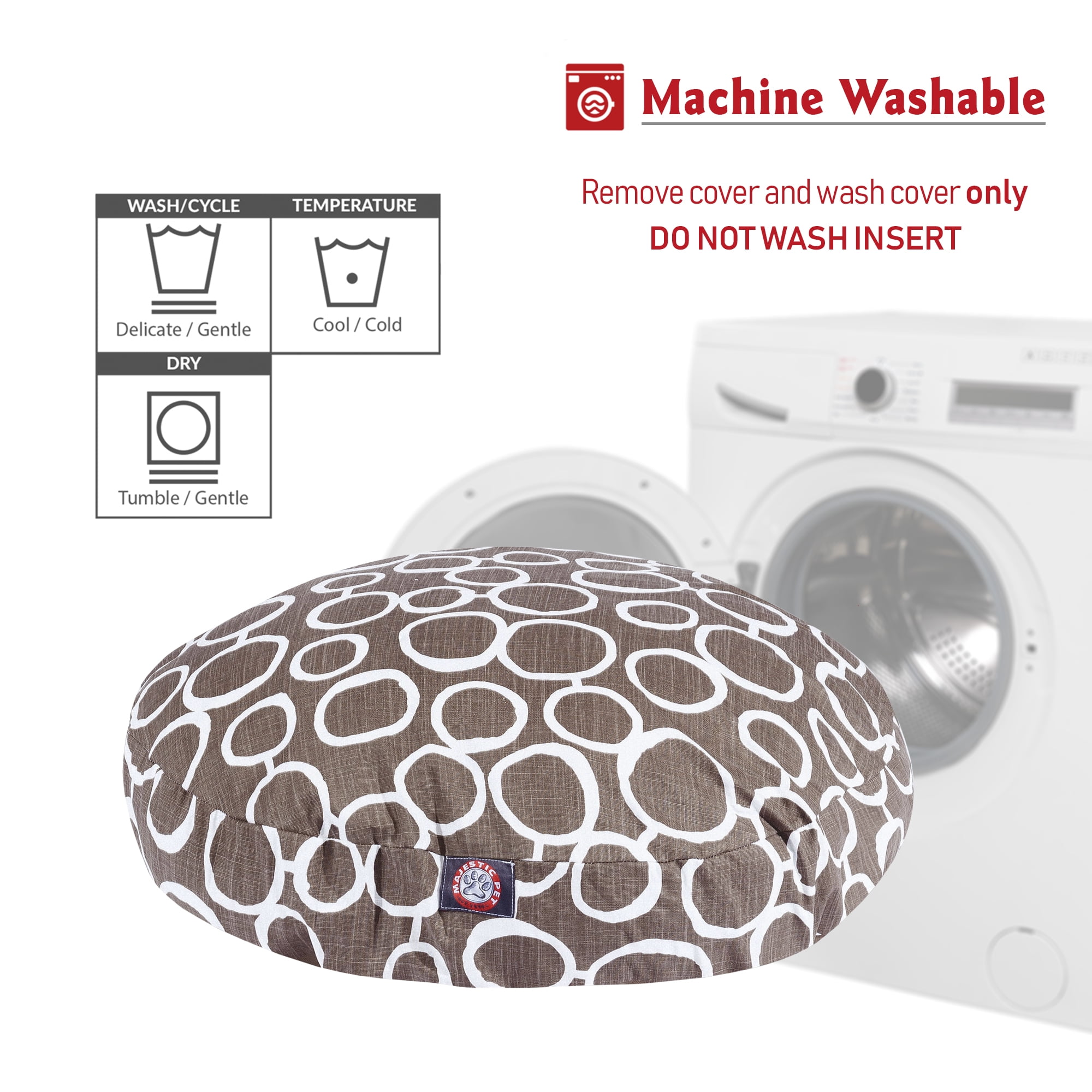Majestic Pet | Fusion Round Pet Bed For Dogs, Removable Cover, Mocha, Large