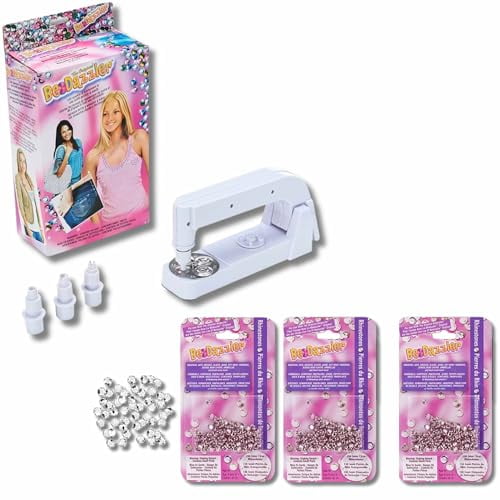 TV Time Direct - Bedazzler DELUXE Assorted Rhinestone Kit Decor Hat Shirt Belt Scarf - 600 Clear