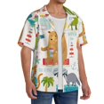 thumbnail image 2 of Naloa Travel Animals Men's Loose Fit Cuban Collar Short-Sleeve Shirt, Hawaiian Shirts, Mens Shirts Casual for Everyday Wear Outings-XX-Large, 2 of 5