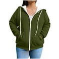 thumbnail image 2 of Hanen Women's Plus Size Casual Hoodies Sweatshirt Long Sleeve Full Zipper Track Tops Athletic Jackets with Pockets, 2 of 6