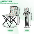 thumbnail image 3 of 600D Oxford Camping Chair Portable Foldable Chair Supports 220 lbs for Picnic, Fishing, Backpacking Peach Holly Leaves and Berries, 3 of 8