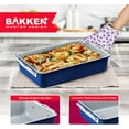 thumbnail image 5 of Bakken- Swiss Premium Non-Stick Ceramic 8"x15.5" Rectangle Pan - Aluminized Steel with Ceramic Non-Stick Coating- Non-Toxic, Brownies, and More - Blue, 5 of 6