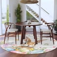 thumbnail image 3 of Round Rugs 6Ft, Easter Round Area Rug Washable Indoor Throw Carpet, Rustic Spring Bunny Eggs Botanical Grey Wooden Soft Non Slip Circle Rug for Office Cabinet Home Decor Aesthetic, 3 of 8