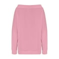 thumbnail image 6 of qolati Off Shoulder Sweatshirt for Women Trendy Oversized Sweatshirts Fall Travel Plain Pullover Tops Fashion Fall Outfits Pink XL, 6 of 8