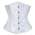 thumbnail image 2 of WZXFASHION Women‘s Jacquard Corset Belt Tummy Control Body Shaper Faja Waist Trainer for Formal Wear White M, 2 of 2