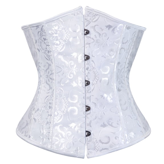 siminsem Women's Tummy Control Bodysuit Waist Trainer Corset Shapewear Plus Size Boned Corset Top Hourglass Body Shaper Back Fat Slimming Girdle for Daily Comfort, White,M
