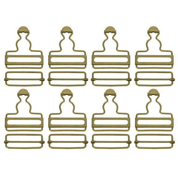 Uxcell Overall Buckles, 8 Sets Metal Suspender Replacement Buckles 40mm, Bronze